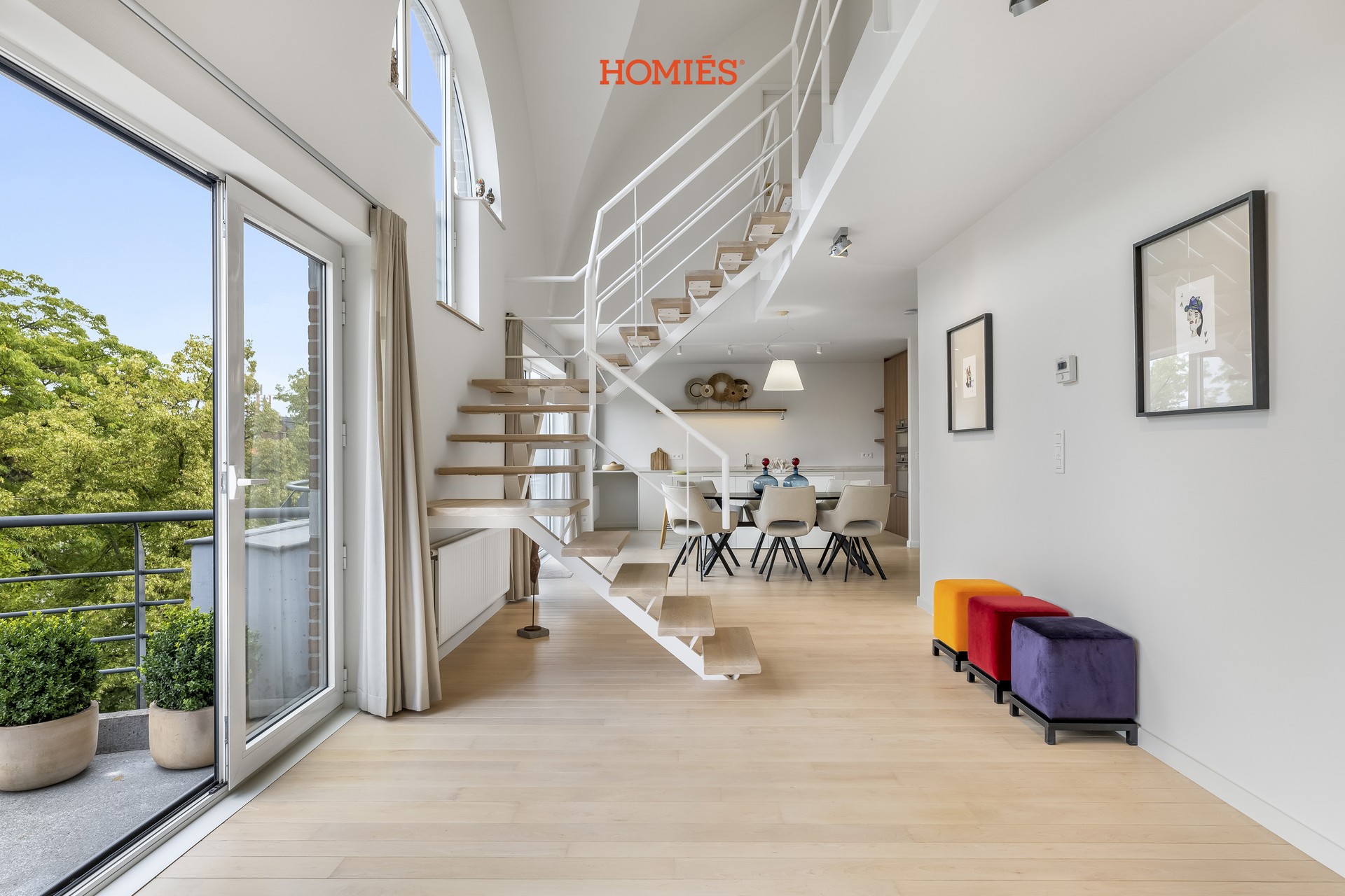 Uitzonderlijke duplex met twee terrassen (+ garagebox)