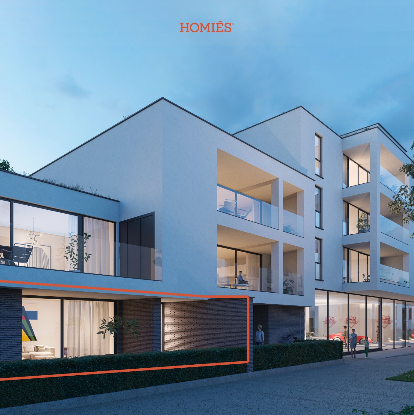 Gelijkvloersappartement met 2 slpks en twee terrassen