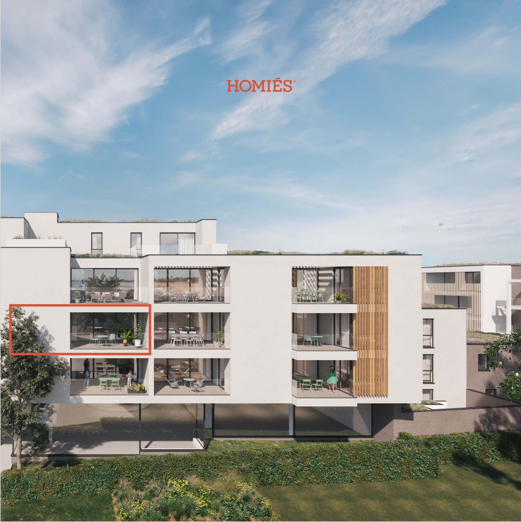 Appartement met 1 slpk en mooi terras