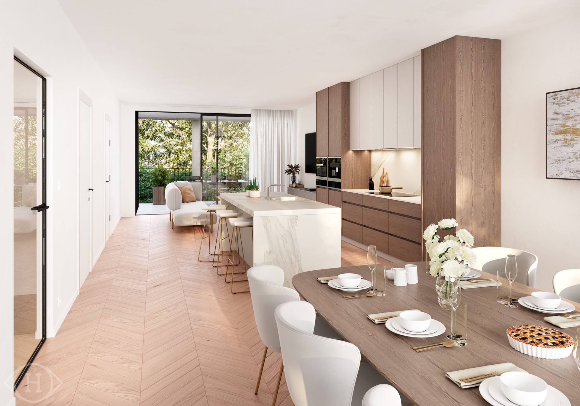 Ruim appartement met 3 slaapkamers en terras