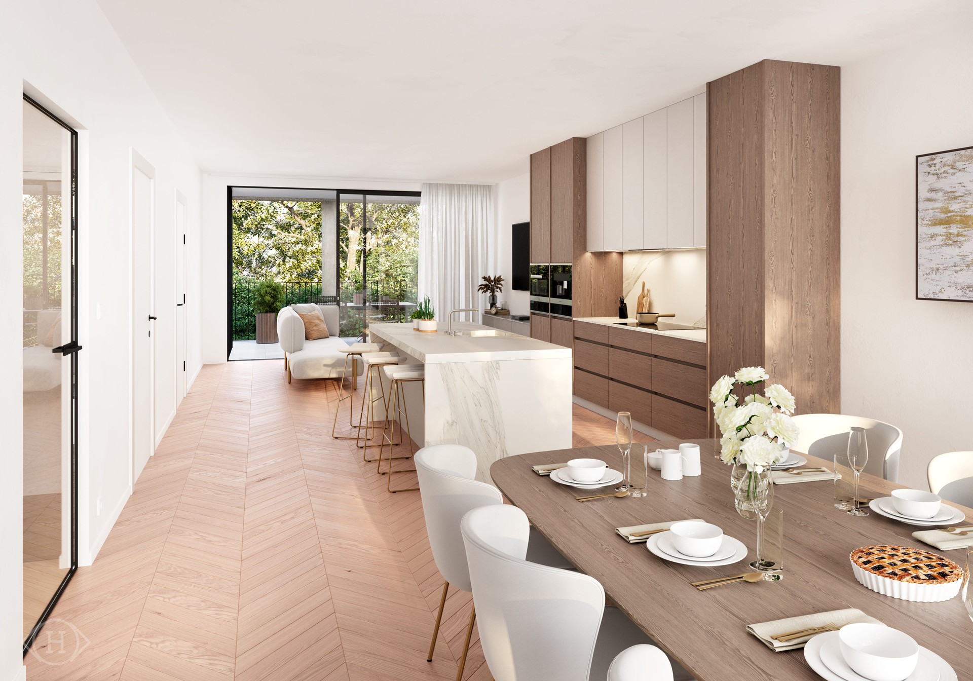 Stijlvol 1-slaapkamerappartement met dressing